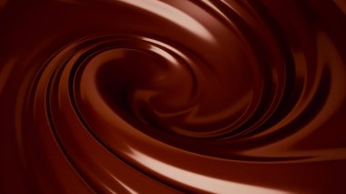 Damla, çikolata akıntısı. 3d illüstrasyon, 3d canlandırma.