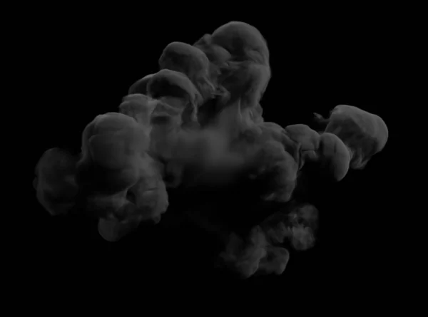 Black smoke on a dark background. 3d illustration, 3d rendering. — 스톡 사진