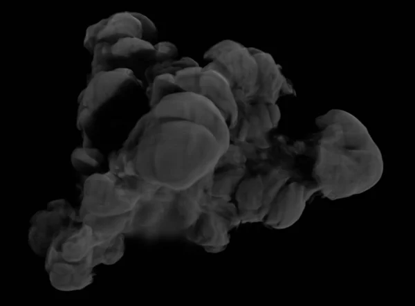 Black smoke on a dark background. 3d illustration, 3d rendering. — ストック写真