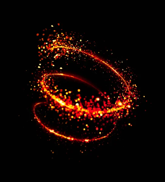 As partículas são uma espiral de ouro. Ilustração 3d, renderização 3d . — Fotografia de Stock