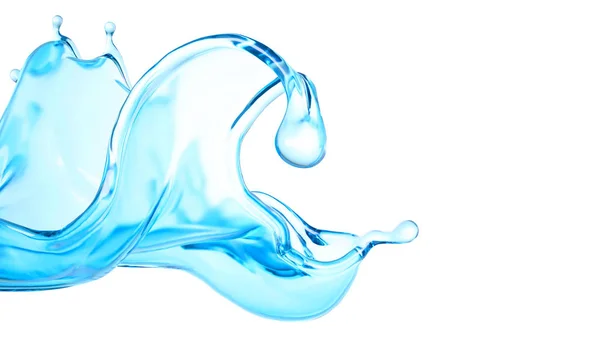 Krásná modrá voda. 3D ilustrace, 3D vykreslování. — Stock fotografie