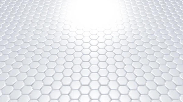 White hexagon background. 3d illustration, 3d rendering.