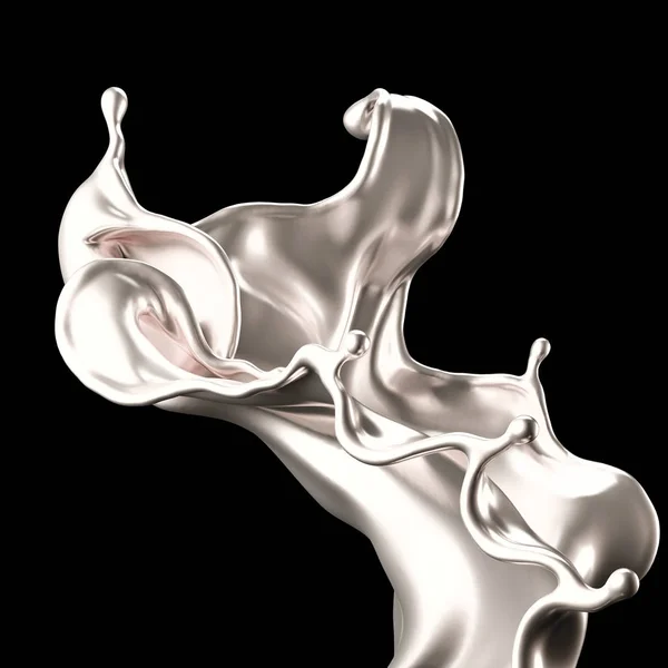 Lyxigt stänk av silver. 3D-illustration, 3D-återgivning. — Stockfoto