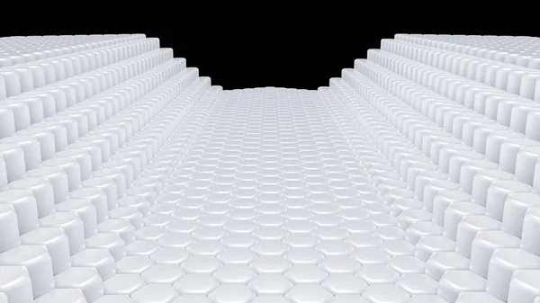 Белый шестиугольник. 3D иллюстрация, 3D рендеринг . — стоковое фото