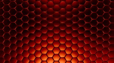 Kırmızı altıgen arka plan. 3d illüstrasyon, 3d canlandırma.