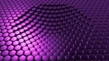 Mor altıgen arka plan. 3d illüstrasyon, 3d canlandırma.