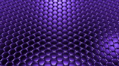 Mor altıgen arka plan. 3d illüstrasyon, 3d canlandırma.