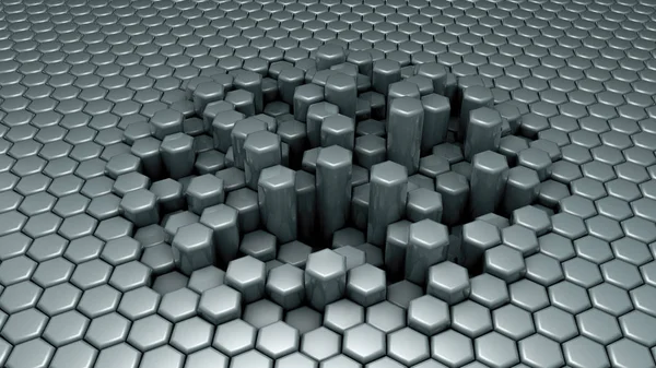 Grön hexagon bakgrund. 3D-illustration, 3D-återgivning. — Stockfoto