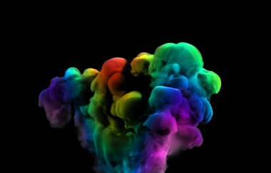 Renkli duman. 3d illüstrasyon, 3d canlandırma.