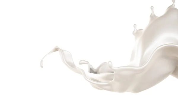 A splash of milk. 3d illustration, 3d rendering. — Stock Photo, Image
