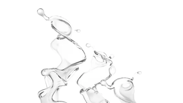A clear splash of water. 3d illustration, 3d rendering. — Stock Photo, Image