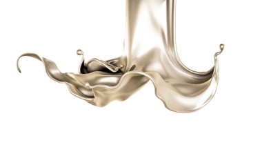 Bir tutam süt. 3d illüstrasyon, 3d canlandırma.