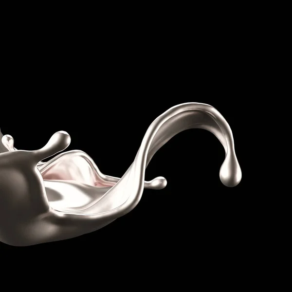 Luxurious splash of silver. 3d illustration, 3d rendering. — 스톡 사진