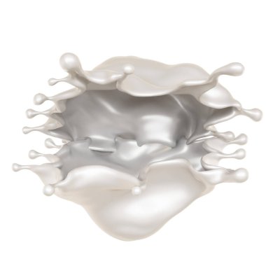 Bir tutam süt. 3d illüstrasyon, 3d canlandırma.