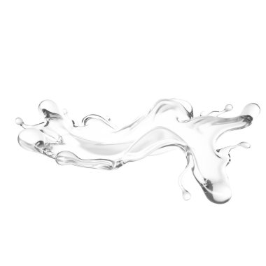Temiz bir su damlası. 3d illüstrasyon, 3d canlandırma.