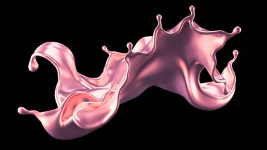 Lüks, güzel, pembe altın rengi. 3d illüstrasyon, 3d canlandırma.