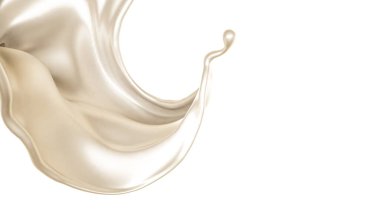 Bir tutam süt. 3d illüstrasyon, 3d canlandırma.