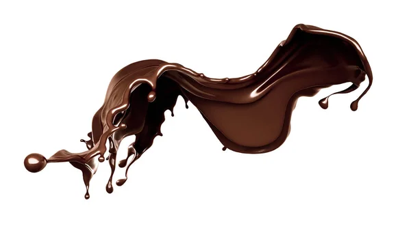 Un goccio di cioccolato fondente. Illustrazione 3d, rendering 3d . — Foto Stock