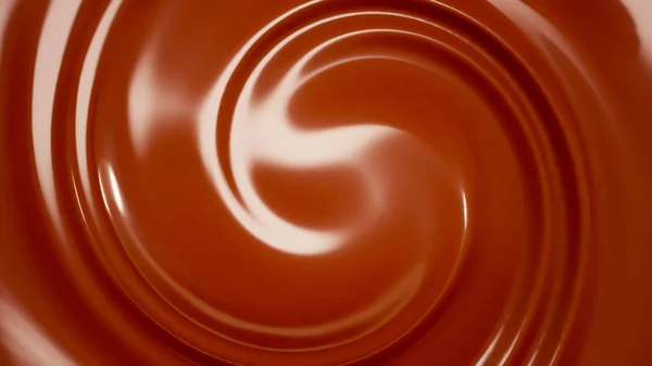 Splash, uma corrente de chocolate. Ilustração 3d, renderização 3d . — Fotografia de Stock