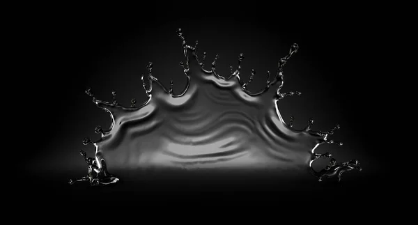 Salpicar agua sobre un fondo negro. Ilustración 3d, representación 3d . —  Fotos de Stock