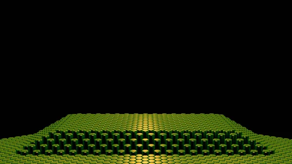 Zielone sześciokątne tło. Ilustracja 3D, renderowanie 3D. — Zdjęcie stockowe