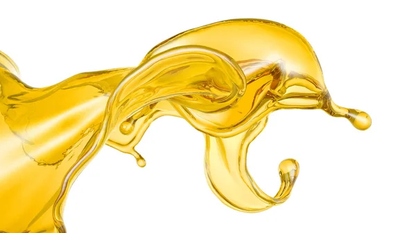 Прекрасная желтая капля масла. 3D иллюстрация, 3D рендеринг . — стоковое фото