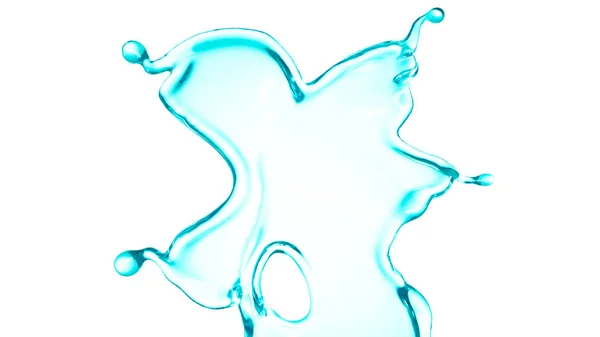 Modré cáknutí vody. 3D ilustrace, 3D vykreslování. — Stock fotografie