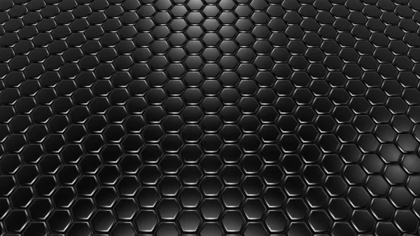 Black hexagon background. 3d illustration, 3d rendering. — 스톡 사진