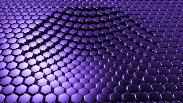Lila hexagon bakgrund. 3D-illustration, 3D-återgivning. — Stockfoto