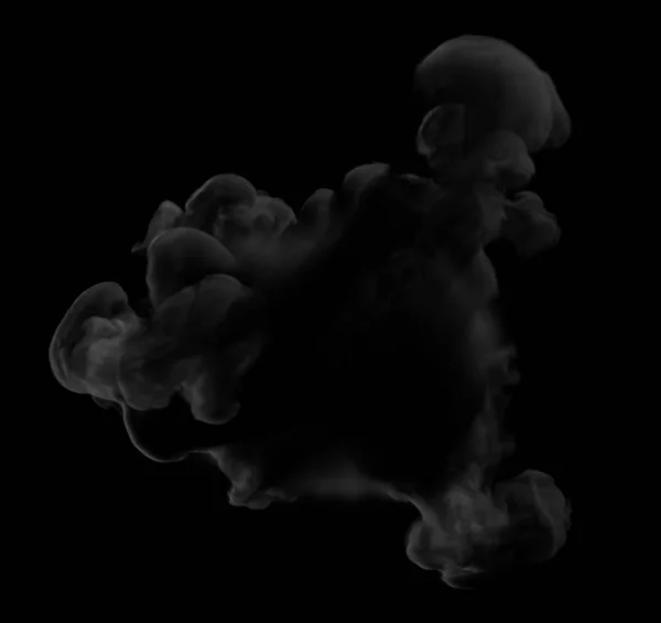 Black smoke on a dark background. 3d illustration, 3d rendering. — ストック写真