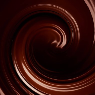 Damla, çikolata akıntısı. 3d illüstrasyon, 3d canlandırma.