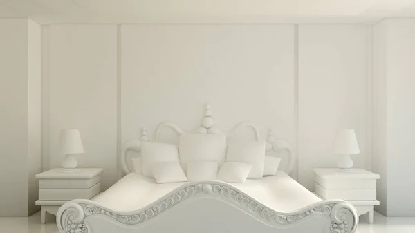 Beautiful bedroom interior. 3d illustration, 3d rendering. — Stockfoto