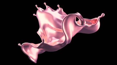 Lüks, güzel, pembe altın rengi. 3d illüstrasyon, 3d canlandırma