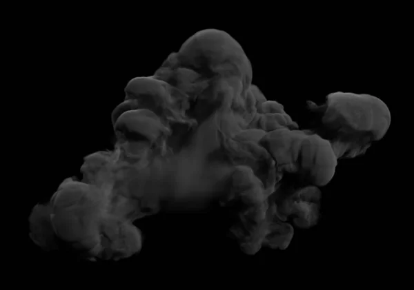 Schwarzer Rauch auf dunklem Hintergrund. 3D Illustration, 3D Rendering. — Stockfoto