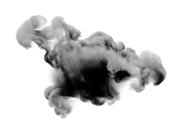 Fumo grigio chiaro su sfondo bianco. Illustrazione 3d, 3d rend — Foto Stock
