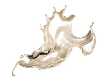 Bir tutam süt. 3d illüstrasyon, 3d canlandırma.