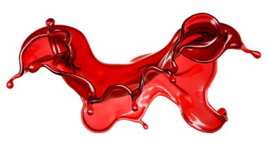 Bir yudum şarap. 3d illüstrasyon, 3d canlandırma.