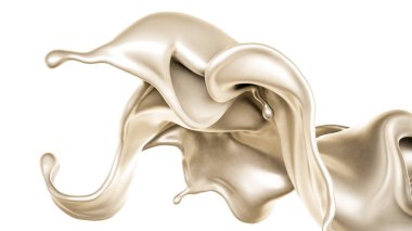 Bir tutam süt. 3d illüstrasyon, 3d canlandırma.