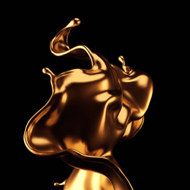 Şatafatlı, güzel altın kaplama. 3d illüstrasyon, 3d canlandırma.