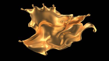 Şatafatlı, güzel altın kaplama. 3d illüstrasyon, 3d canlandırma.