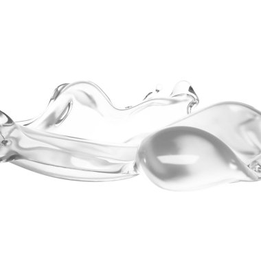 Temiz bir su damlası. 3d illüstrasyon, 3d canlandırma.