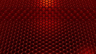 Kırmızı altıgen arka plan. 3d illüstrasyon, 3d canlandırma.