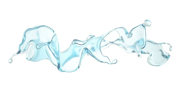 A blue splash of water. 3d illustration, 3d rendering. — 스톡 사진