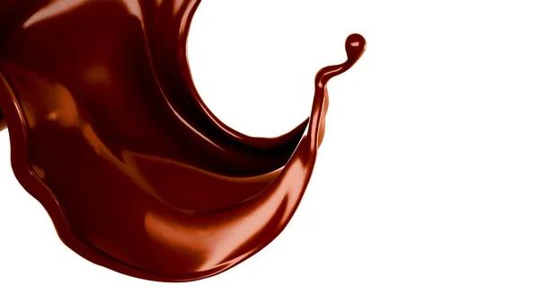 Un chorrito de chocolate negro. Ilustración 3d, representación 3d . —  Fotos de Stock