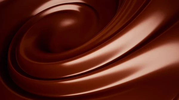 Splash, een stroom chocolade. 3d illustratie, 3d weergave. — Stockfoto