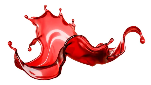 Un chorrito de vino. Ilustración 3d, representación 3d . — Foto de Stock
