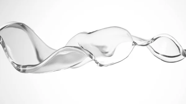 Ett klart stänk vatten. 3D-illustration, 3D-återgivning. — Stockfoto