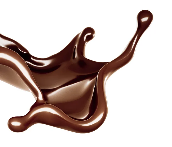 A splash of dark chocolate. 3d illustration, 3d rendering. — Stock Photo, Image