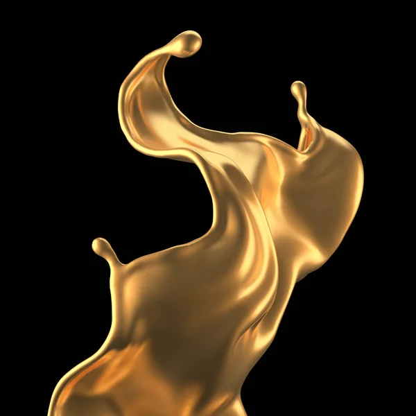 Lyxigt vackert guldstänk. 3D-illustration, 3D-återgivning. — Stockfoto