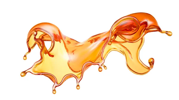 Splash of orange juice. 3d illustration, 3d rendering. — Stock Photo, Image